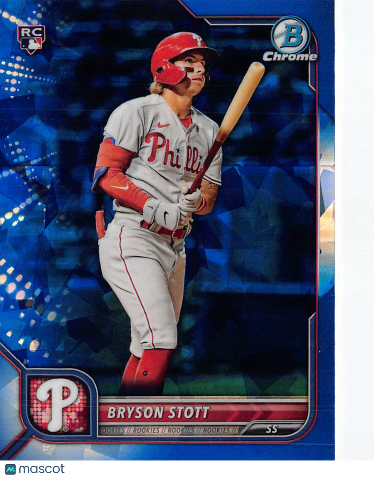 2022 Bowman Chrome Bryson Stott Sapphire Rookie RC #93 Philadelphia Phillies