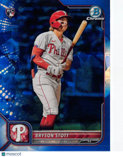 2022 Bowman Chrome Bryson Stott Sapphire Rookie RC #93 Philadelphia Phillies