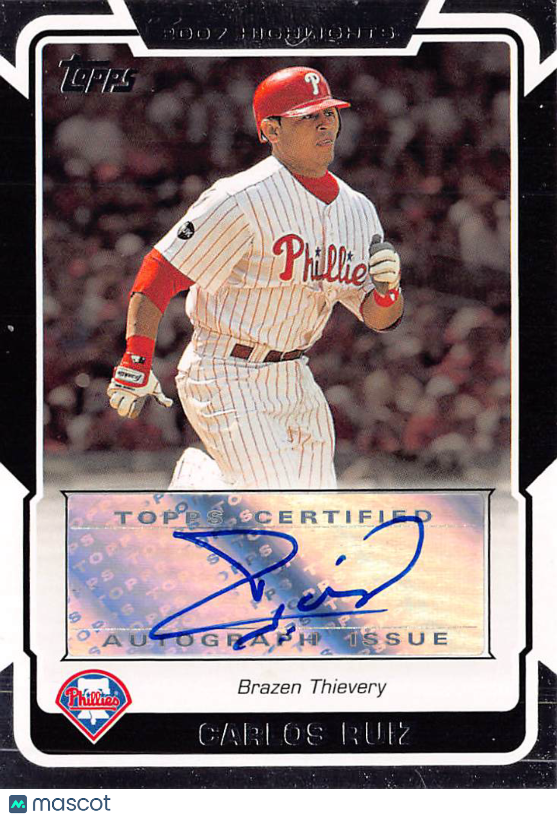 2008 Topps Carlos Ruiz Highlights Auto #HA-CR Philadelphia Phillies
