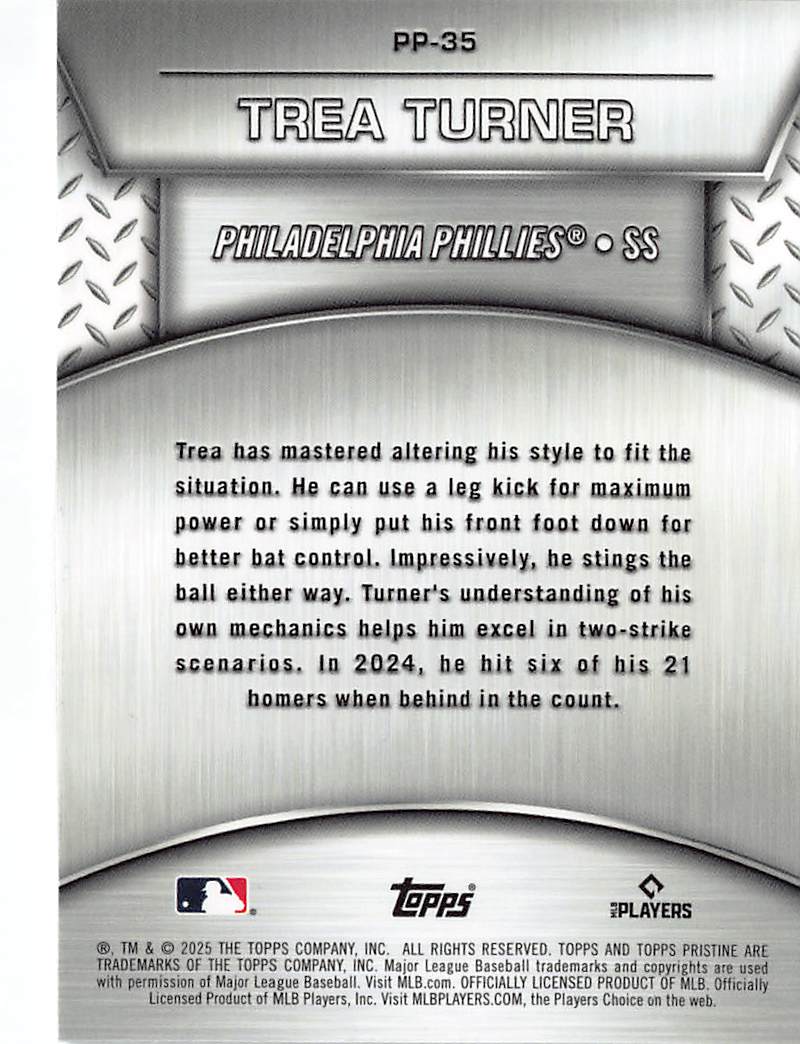 2025 Topps Pristine Plated and Polished Trea Turner #PP-35 Philadelphia Phillies