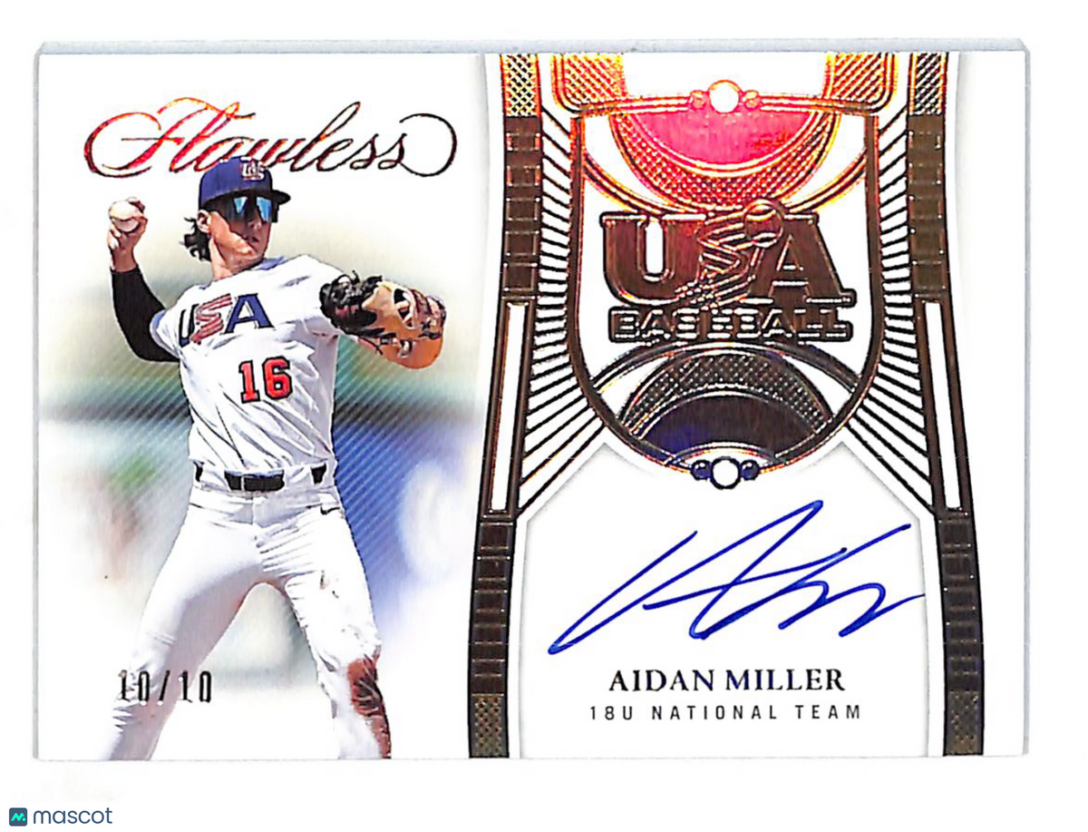 2024 Panini Flawless Baseball Aidan Miller Auto /10 #USA-AM United States USA