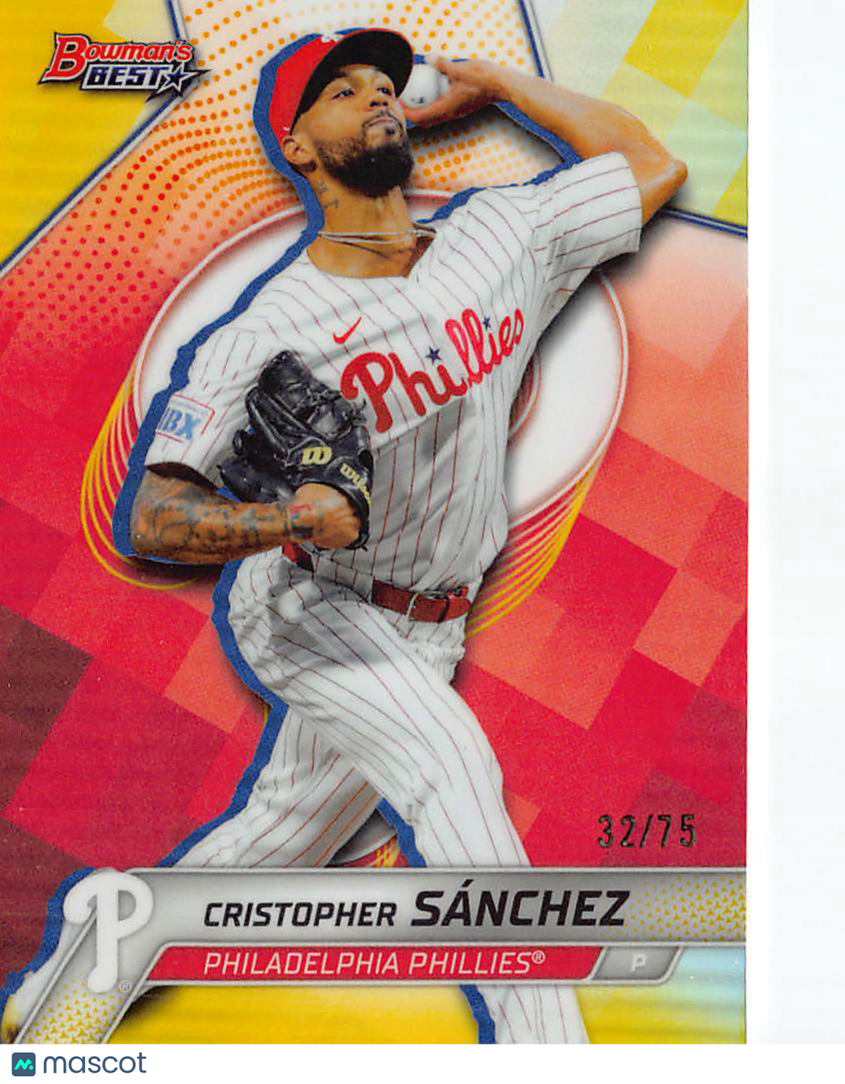 2025 Bowman's Best Cristopher Sánchez yellow Refractor /75 #67 Phillies