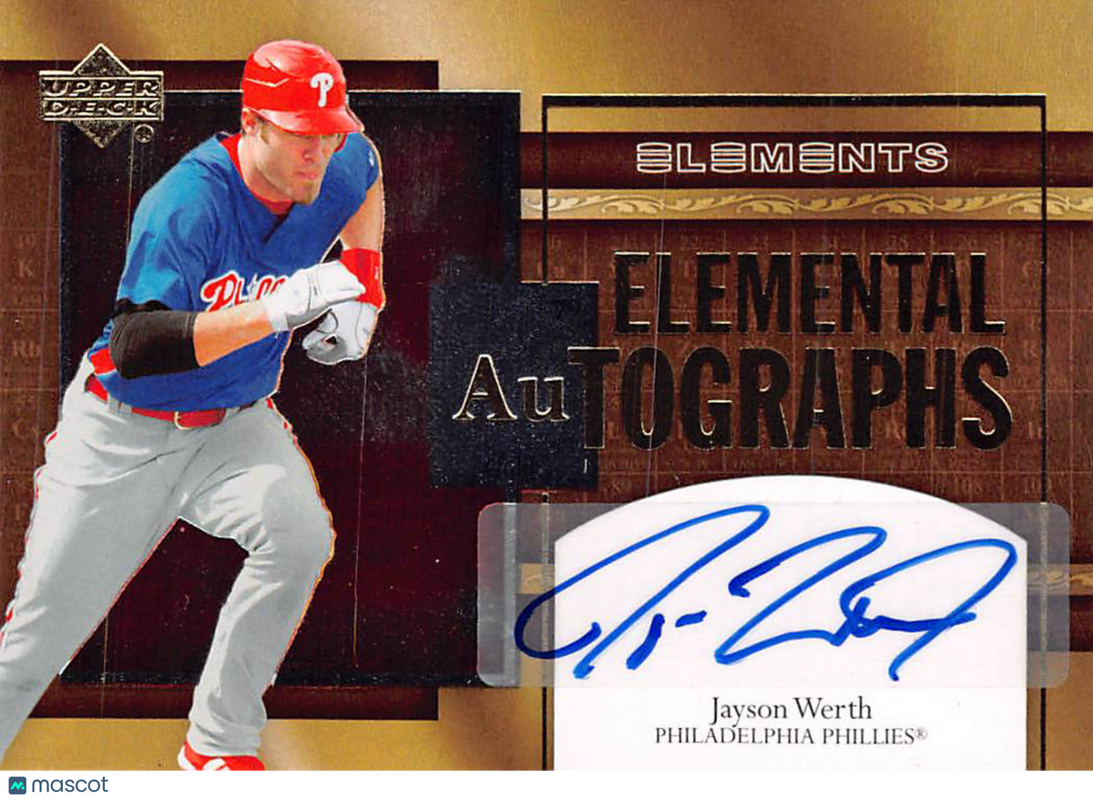 2007 Upper Deck Elements Jayson Werth Elemental Autographs #AU-WE Phillies