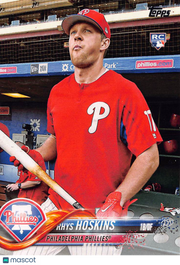 2018 Topps Series 1 Rhys Hoskins Short Print Image Variation RC #259 Phillies