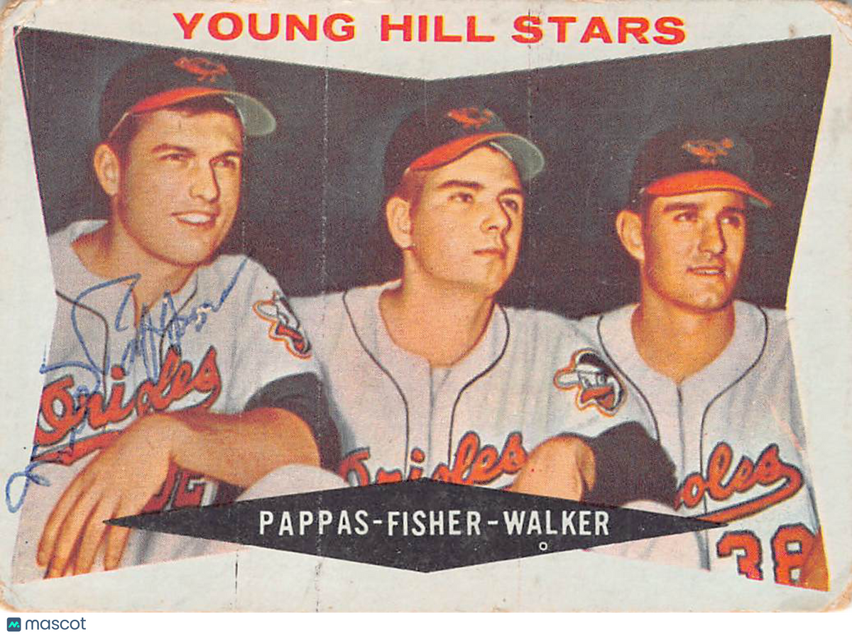 1960 Topps Jack Fisher Milt Pappas Jerry Walker Young Stars Auto #399 Orioles