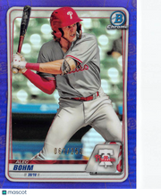 2020 Bowman Chrome Alec Bohm Purple Mojo Refractor /250 Rookie #BCP-29 Phillies