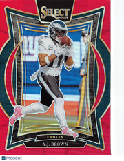 2025 Panini Select A.J. Brown Red Prizm #2 Philadelphia Eagles