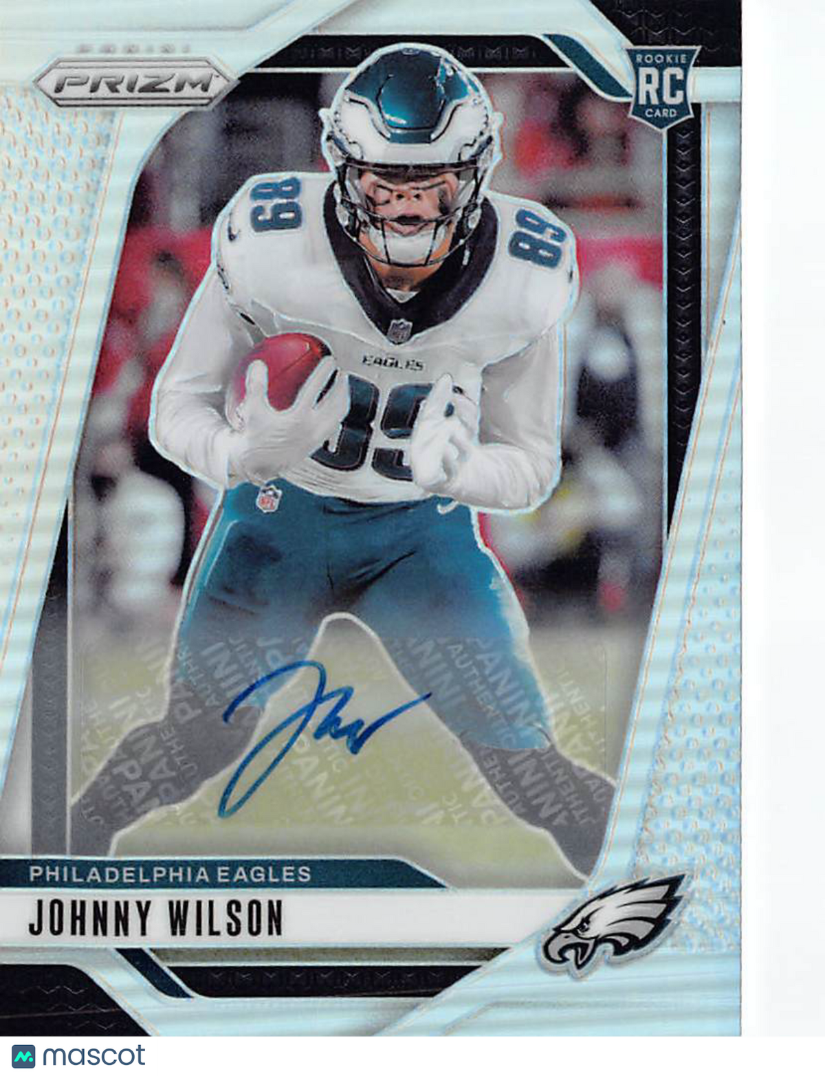 2024 Panini Prizm Football Johnny Wilson Silver Auto Rookie RC #355 Eagles