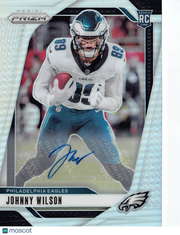 2024 Panini Prizm Football Johnny Wilson Silver Auto Rookie RC #355 Eagles