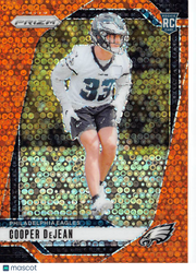 2024 Panini Prizm Football Cooper DeJean Orange Disco Rookie RC #321 Eagles