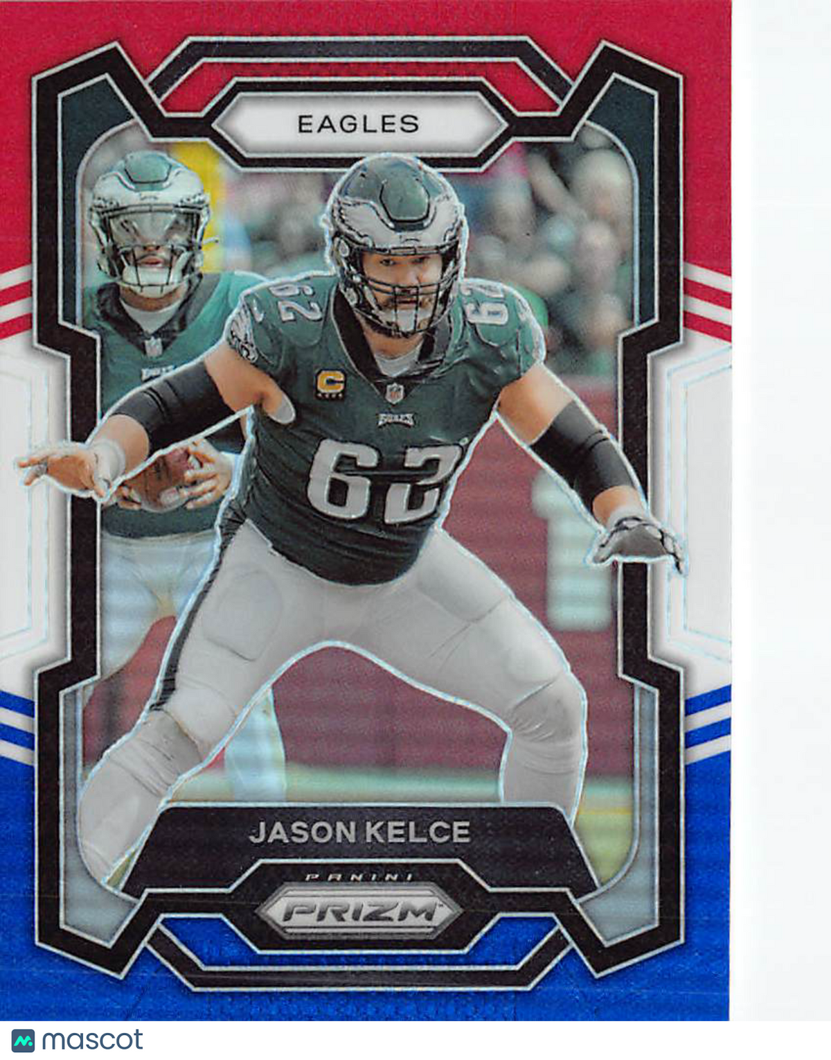 2023 Panini Prizm Jason Kelce Red White and Blue #245 Philadelphia Eagles