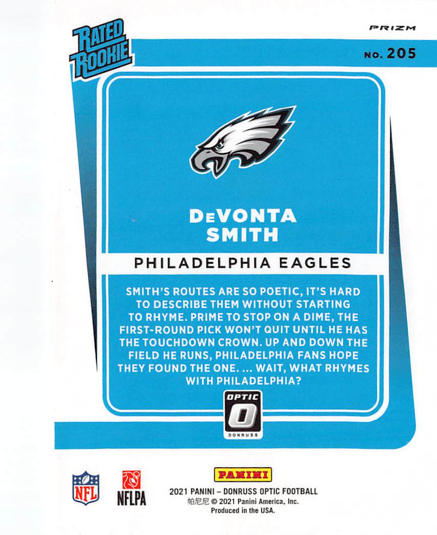 2021 Panini Donruss Optic Football DeVonta Smith Bronze Rookie #205 Eagles