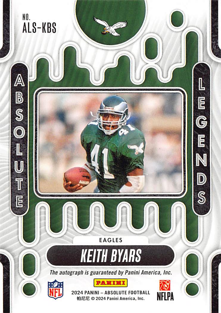2024 Panini Absolute Football Keith Byars Legends Auto /199 #ALS-KBS Eagles