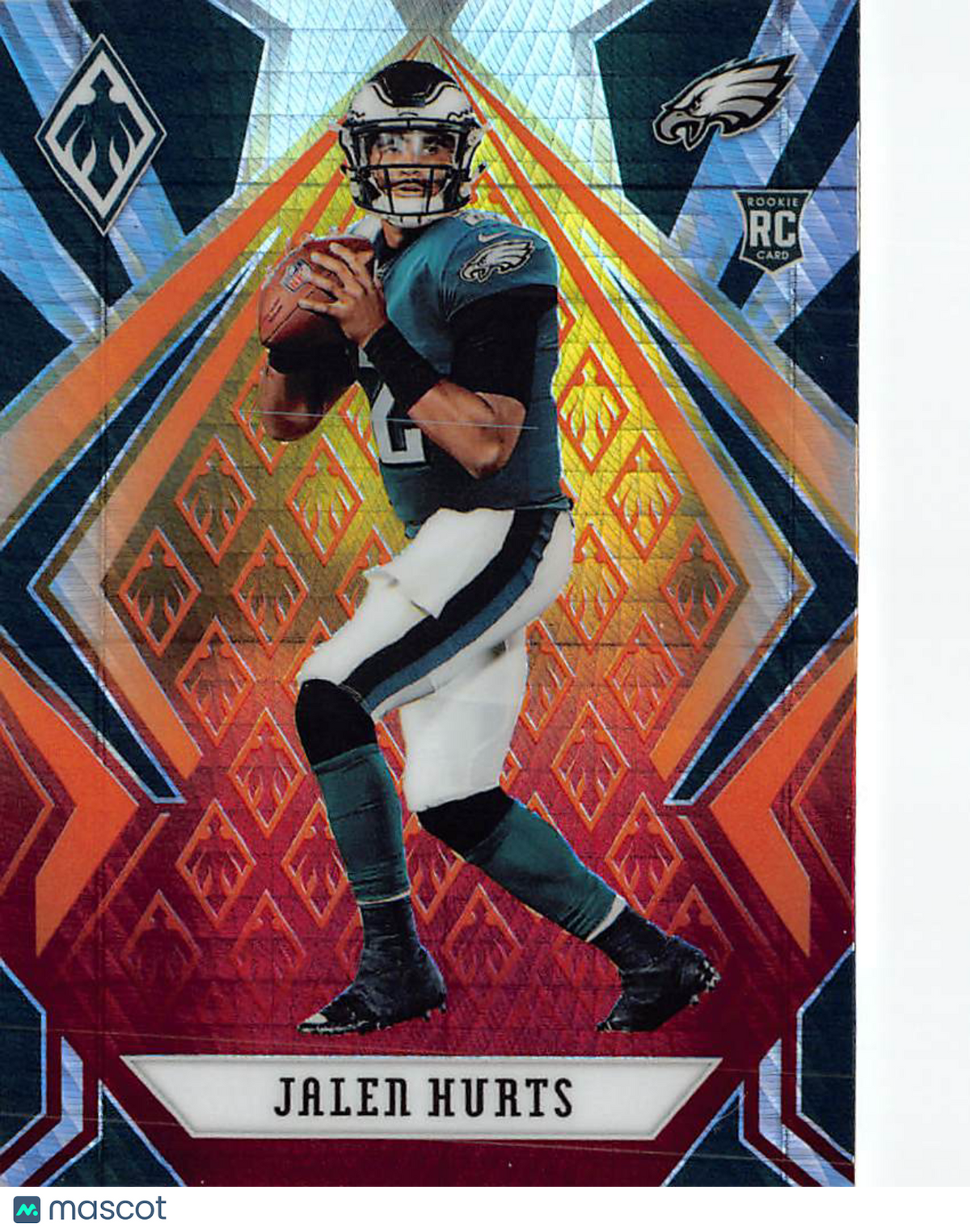 2020 Panini Phoenix Jalen Hurts Fire Burst Rookie RC #114 Philadelphia Eagles
