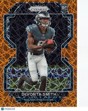 2021 Panini Prizm Football DeVonta Smith Orange Laser Rookie RC #335 Eagles