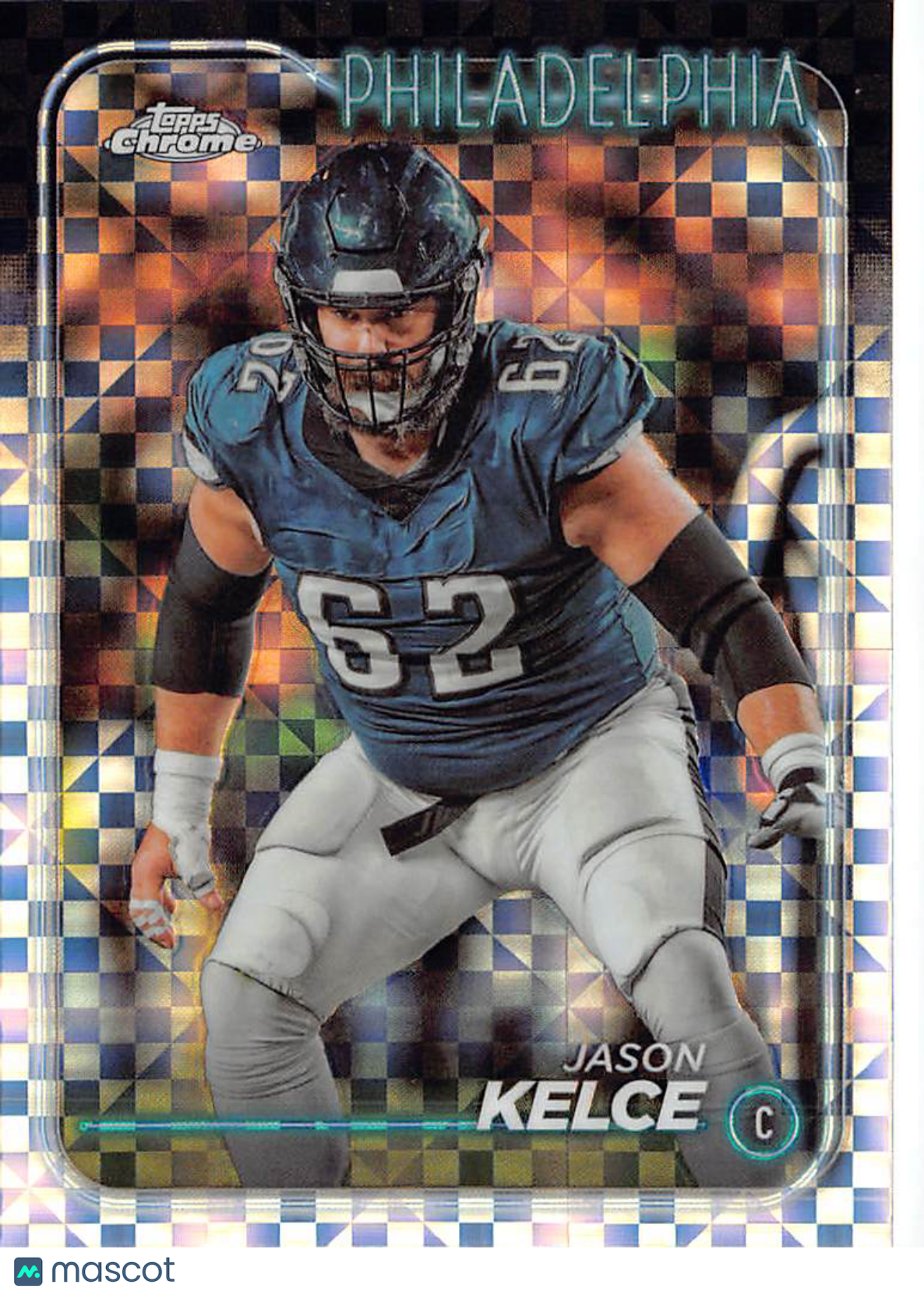 2024 Topps Chrome Jason Kelce X-Fractor #160 Philadelphia Eagles