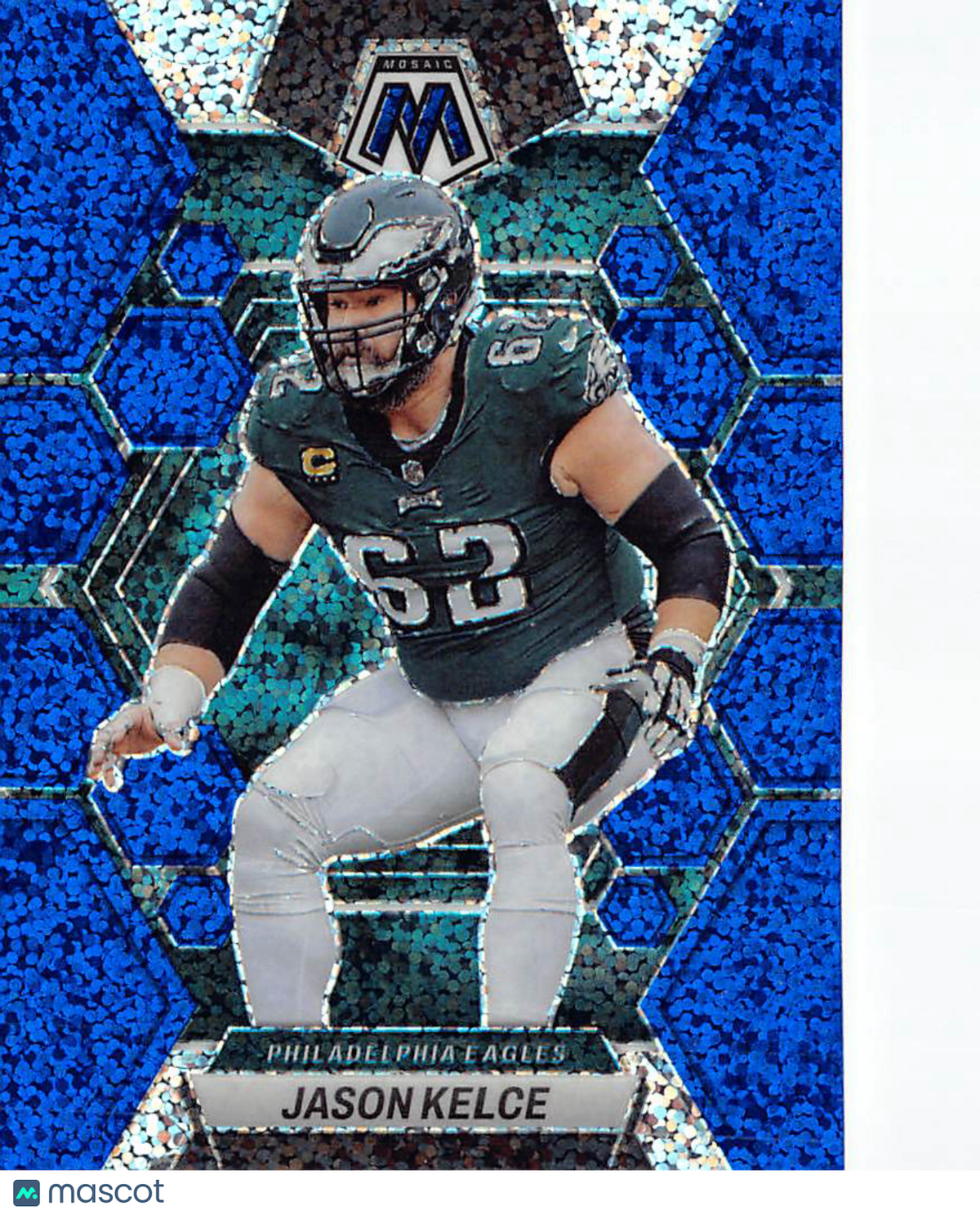 2023 Panini Mosaic Football Jason Kelce Blue Sparkle /99 #196 Eagles