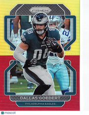 2021 Panini Prizm Football Dallas Goedert Red and Yellow /39 #220 Eagles