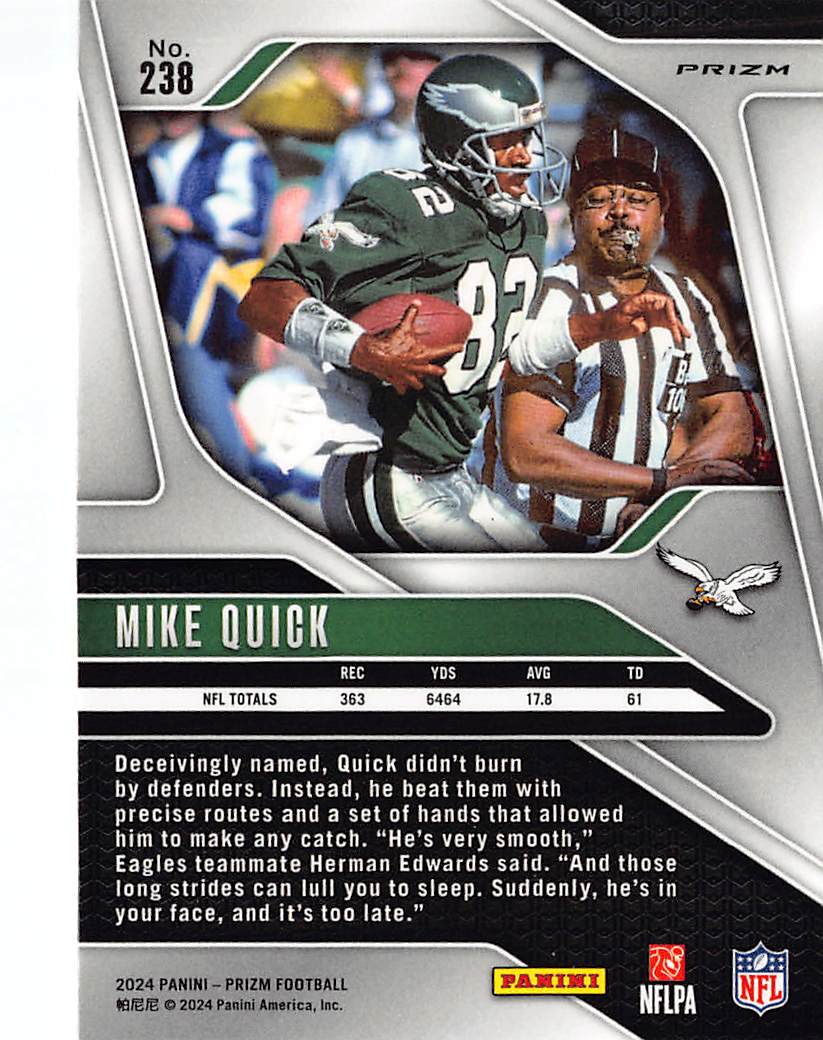 2024 Panini Prizm Football Mike Quick Checkerboard #238 Philadelphia Eagles