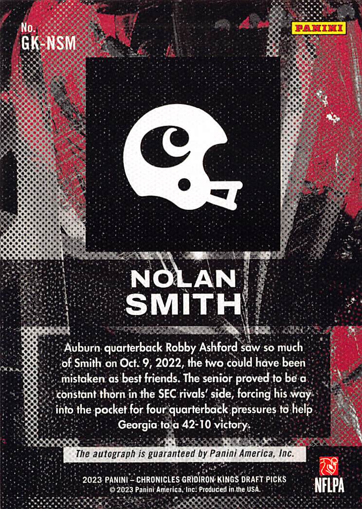 2023 Chronicles Gridiron Kings Draft Picks Nolan Smith Auto Rookie RC #GK-NSM