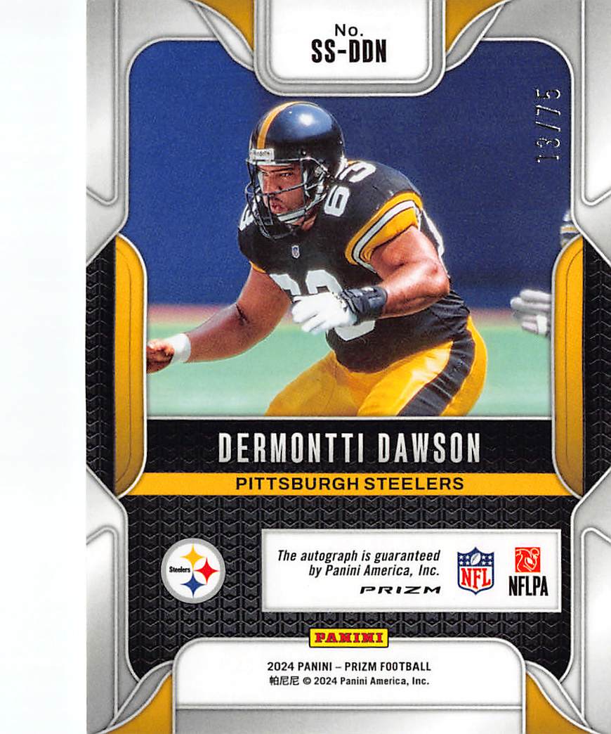 2024 Panini Prizm Football Dermontti Dawson Green Scope /75 #SS-DDN Steelers