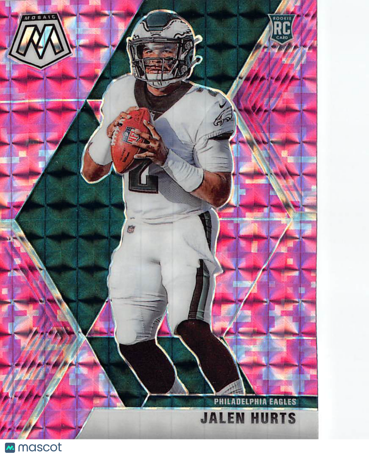 2020 Panini Mosaic Jalen Hurts Pink Camo Rookie RC #222 Philadelphia Eagles