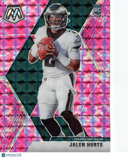 2020 Panini Mosaic Jalen Hurts Pink Camo Rookie RC #222 Philadelphia Eagles