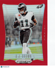 2025 Panini Prizm Deca Football A.J. Brown Red /199 #242 Philadelphia Eagles