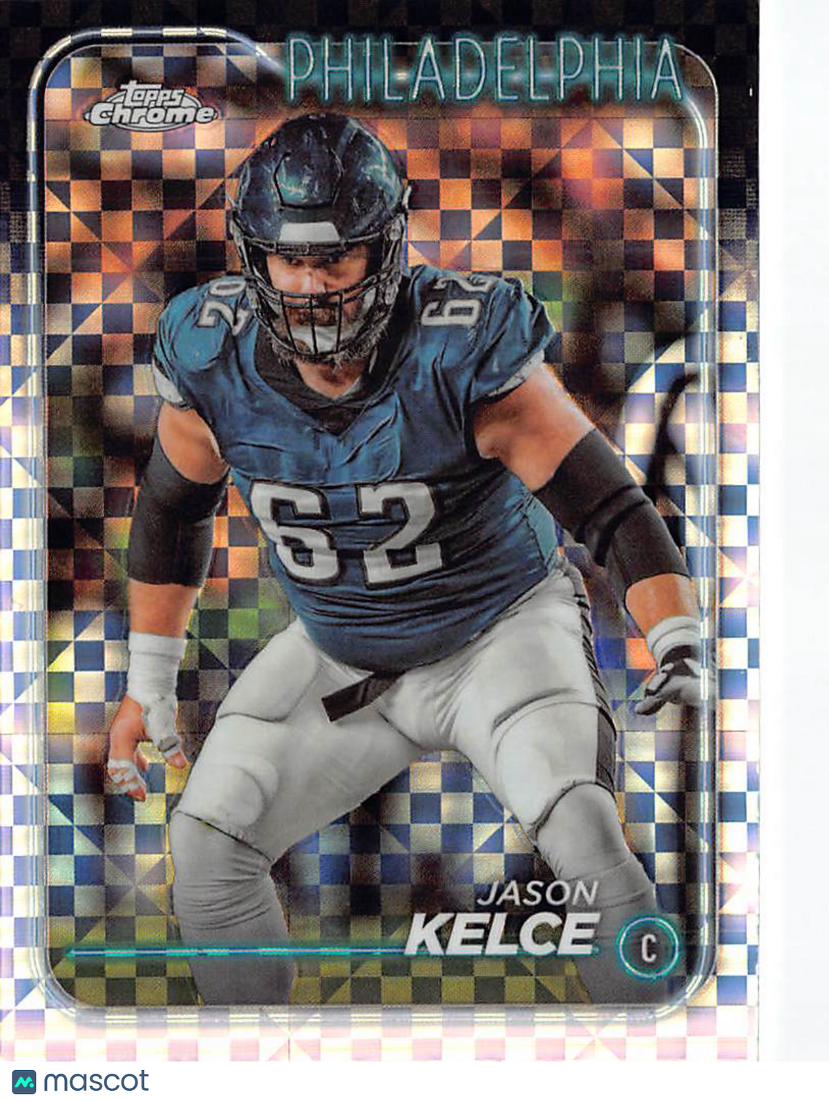 2024 Topps Chrome Jason Kelce X-Fractor #160 Philadelphia Eagles