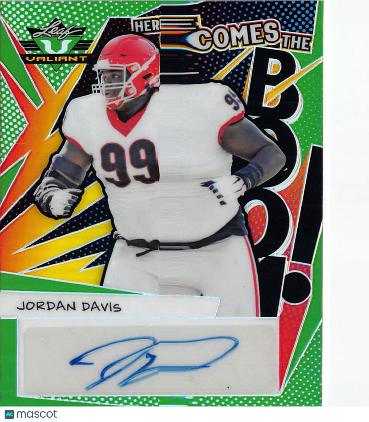 2022 Leaf Valiant Jordan Davis Green Autograph /40 #HB-JD1