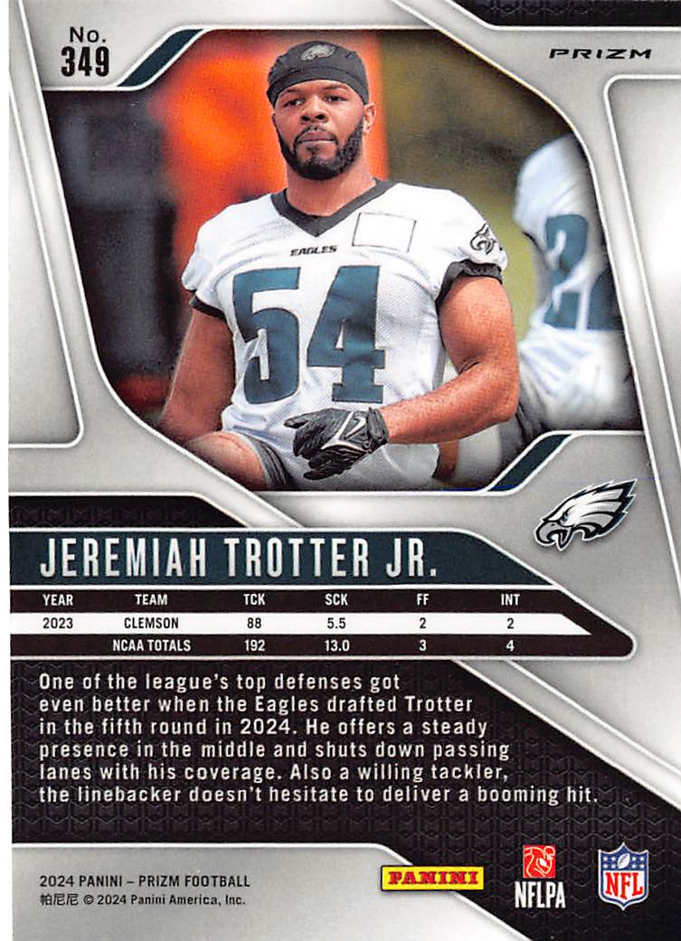 2024 Panini Prizm Jeremiah Trotter Jr. Green Pulsar Rookie RC #349 Eagles