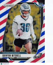 2024 Panini Prizm Quinyon Mitchell Red White and Blue Rookie RC #381 Eagles