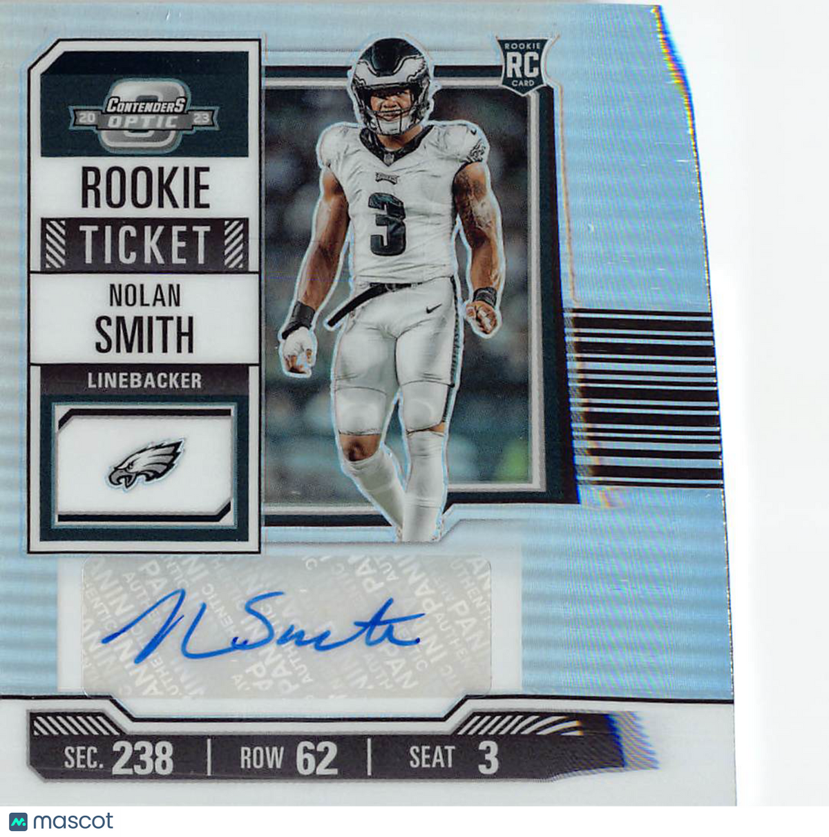 2024 Panini Contenders Optic Nolan Smith Rookie Ticket Auto RC #192 Eagles