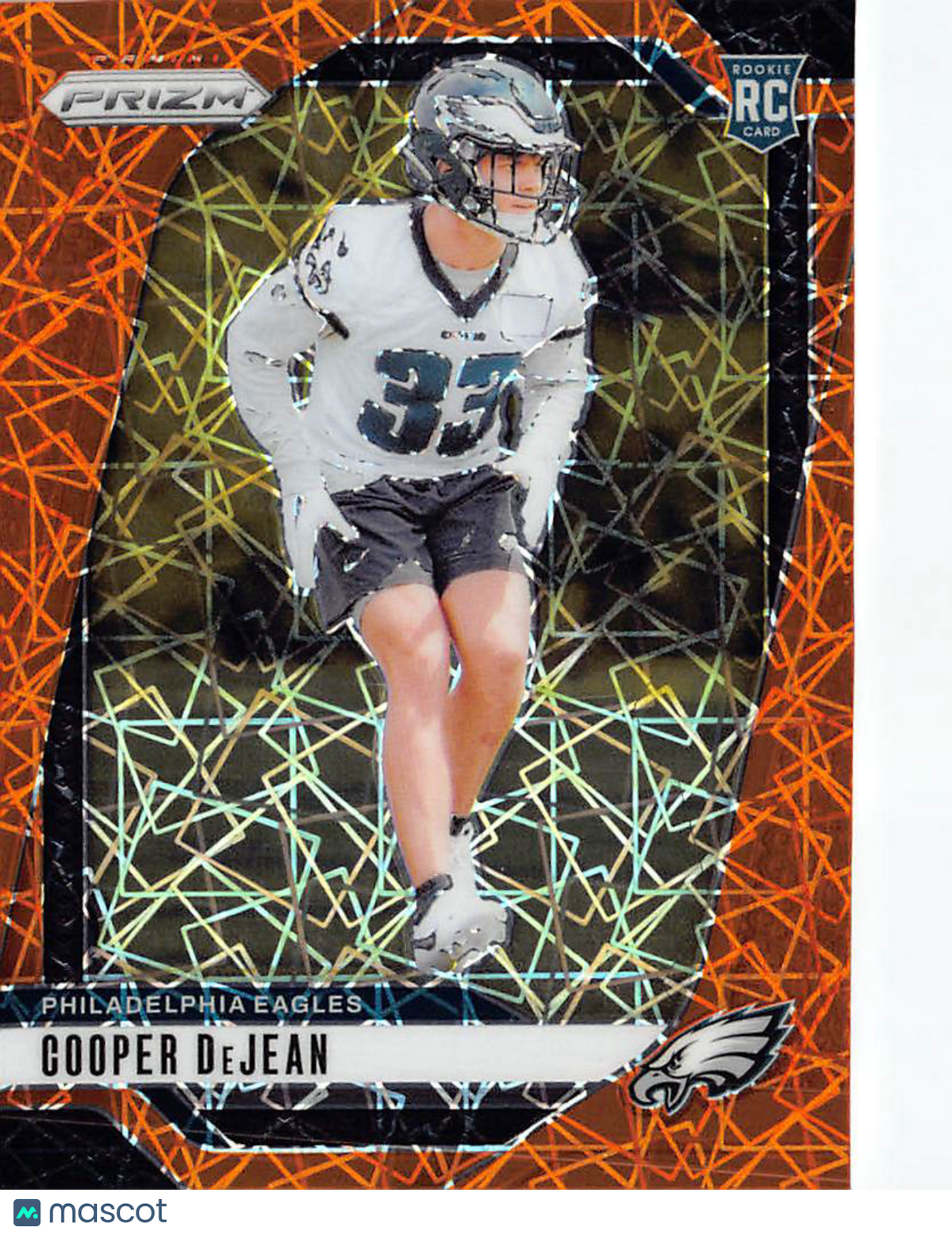 2024 Panini Prizm Football Cooper DeJean Orange Laser Rookie RC #321 Eagles