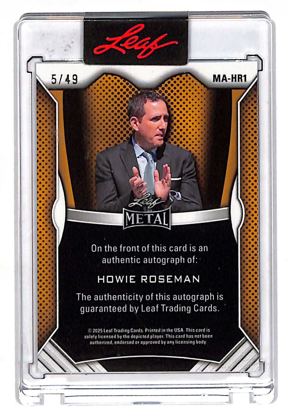 2025 Leaf Metal Howie Roseman Autograph /49 #MA-HR1 Philadelphia Eagles