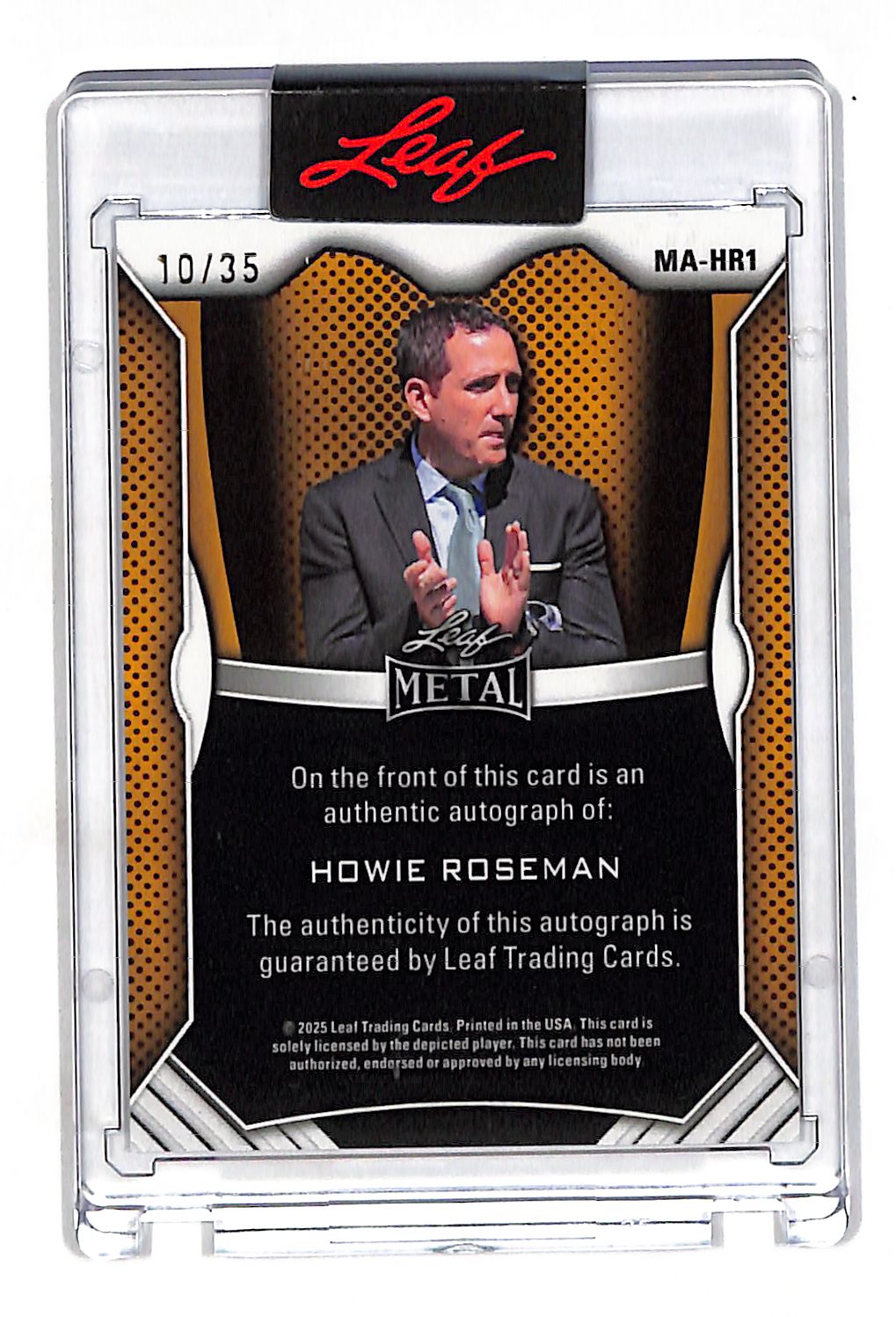 2025 Leaf Metal Howie Roseman Blue /35 #MA-HR1 Philadelphia Eagles