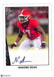 2021 Leaf Nakobe Dean Autograph /35 Rookie RC #BA-ND1 Georgia Bulldogs