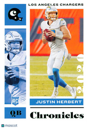 2021 Panini Chronicles Football Justin Herbert Rookie RC #53 Chargers
