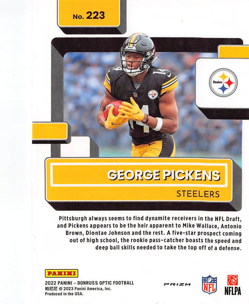 2023 Panini Donruss Optic Football George Pickens Red Rookie #223 Steelers