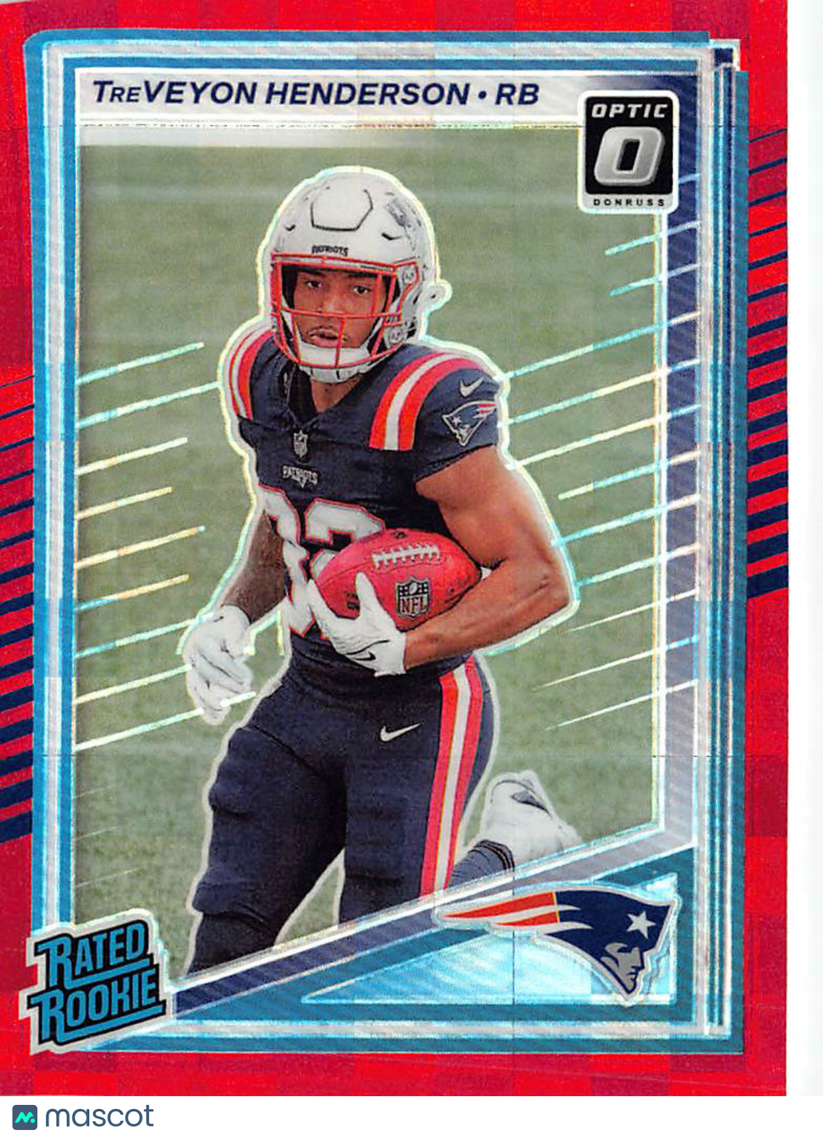 2025 Panini Donruss Optic TreVeyon Henderson Red Pandora Rookie #332 Patriots