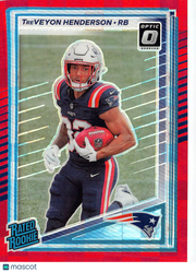 2025 Panini Donruss Optic TreVeyon Henderson Red Pandora Rookie #332 Patriots