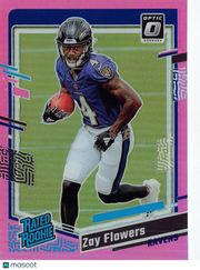 2023 Panini Donruss Optic Zay Flowers Pink Rookie #210 Baltimore Ravens