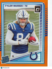 2025 Panini Donruss Optic Tyler Warren Orange /299 Rookie #234 Colts