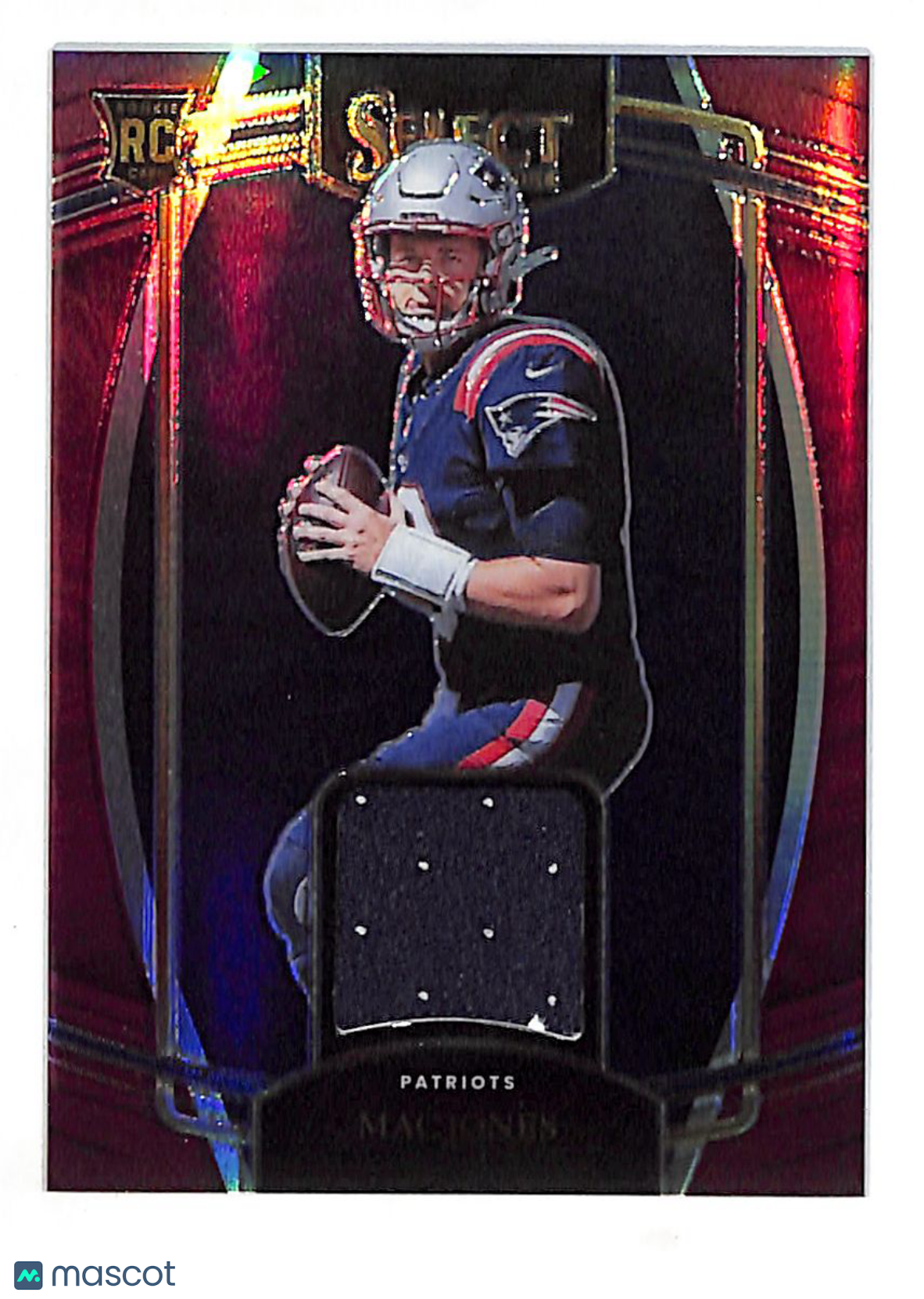 2022 Panini Select Mac Jones Red Patch Rookie RC #RSW-MJO New England Patriots