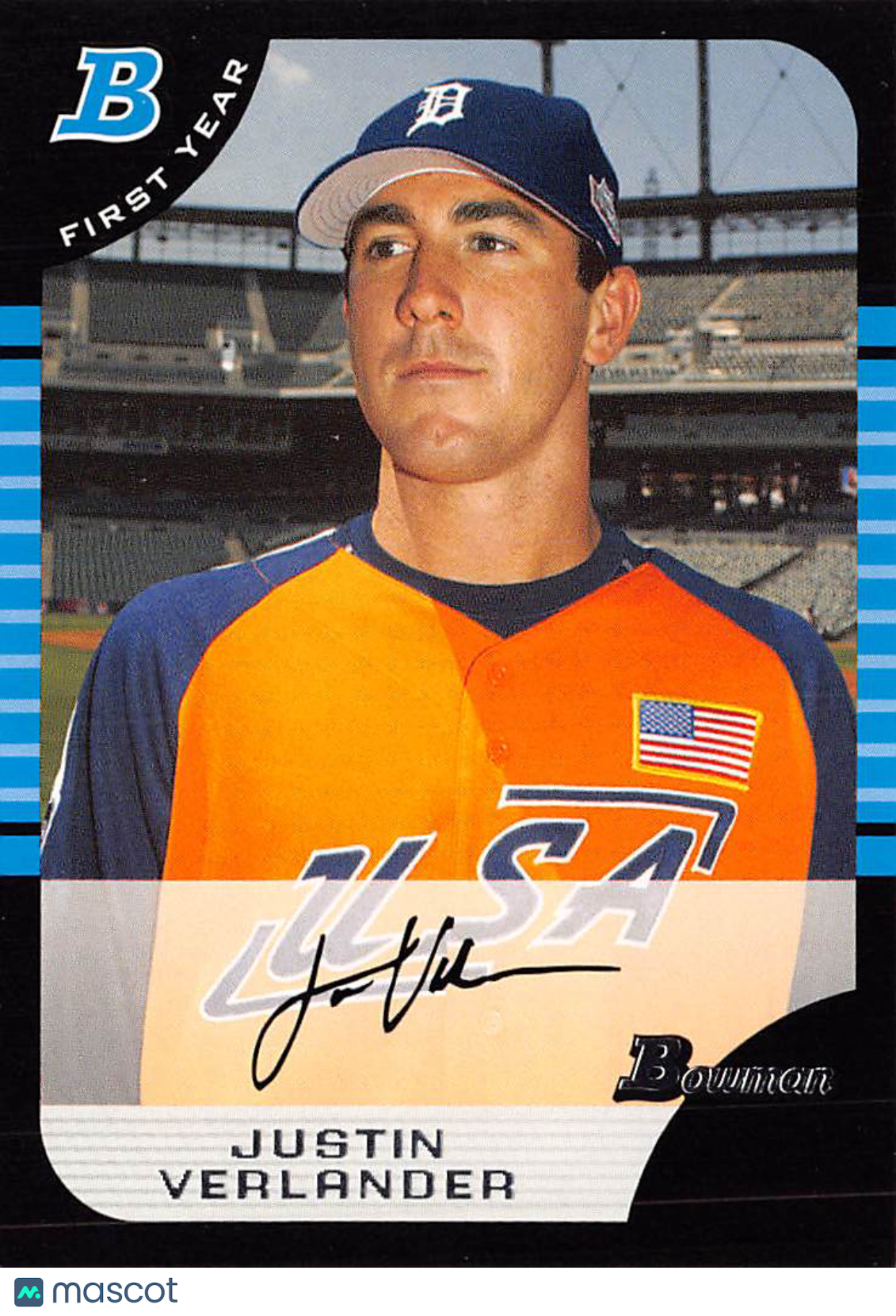 2005 Bowman Draft Picks & Prospects Justin Verlander Rookie #BDP129 Tigers