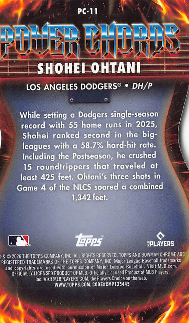 2026 Bowman Chrome Power Chords Shohei Ohtani #PC-11 Los Angeles Dodgers
