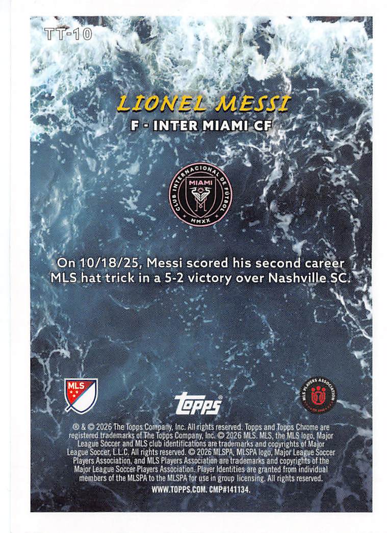 2026 Topps Chrome MLS Lionel Messi Purple Wave /75 #TT-10 Inter Miami CF