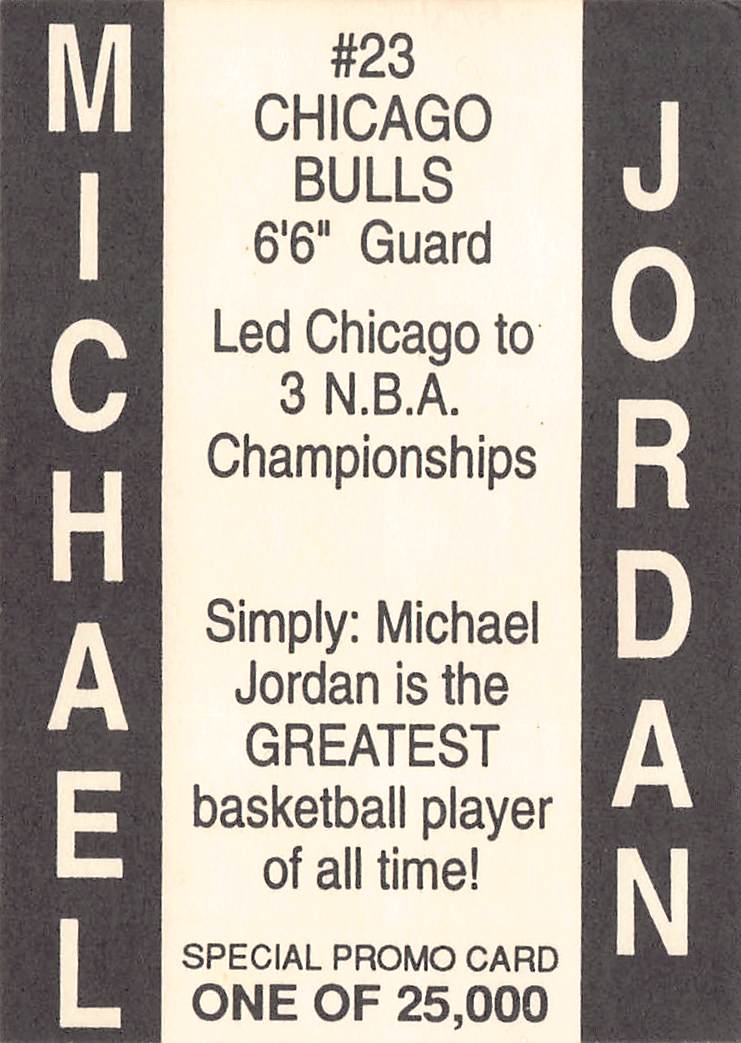 1993 Michael Jordan Promo Michael Jordan Chicago Bulls