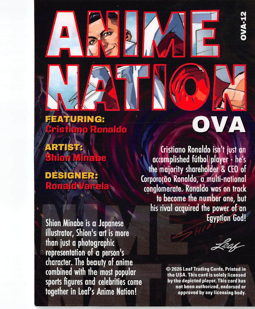 2026 Leaf Anime Nation OVA Cristiano Ronaldo #OVA-12