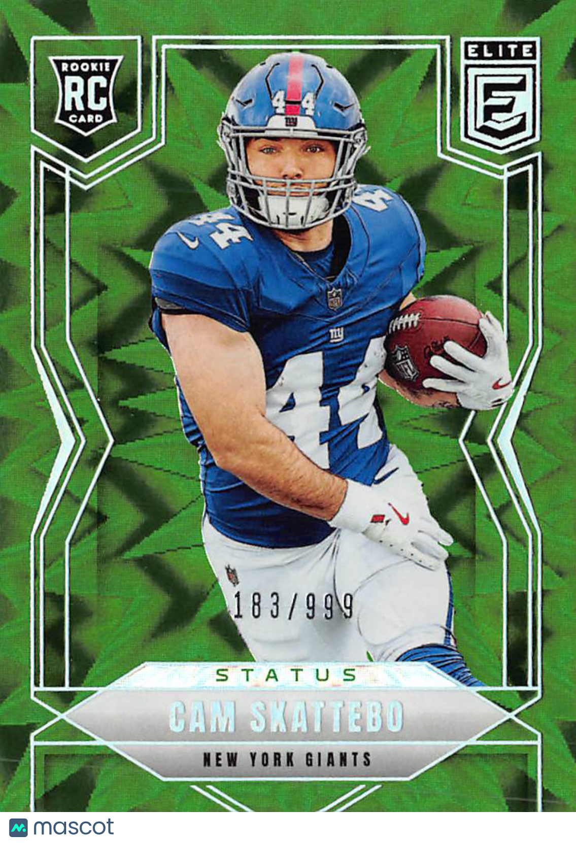 2025 Panini Donruss Elite Cam Skattebo Status Green /999 Rookie RC #153 Giants